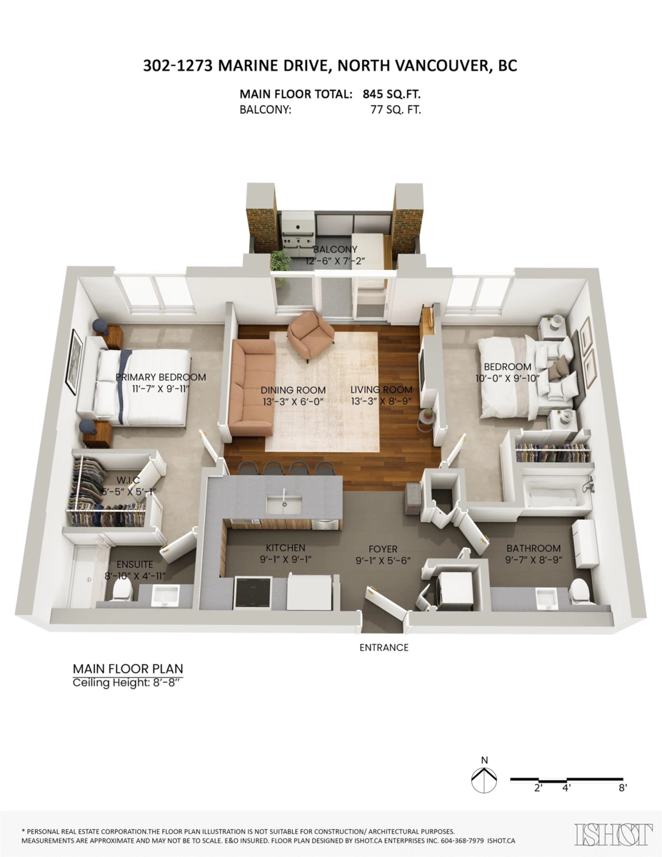 Hallway Photo of 302 1273 Marine Drive, North Vancouver, BC