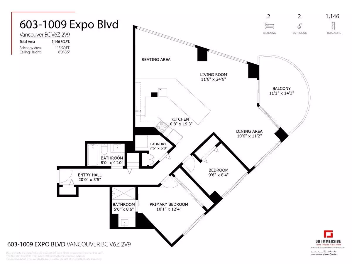 Exterior Rear Photo of 603 1009 Expo Boulevard, Vancouver, BC