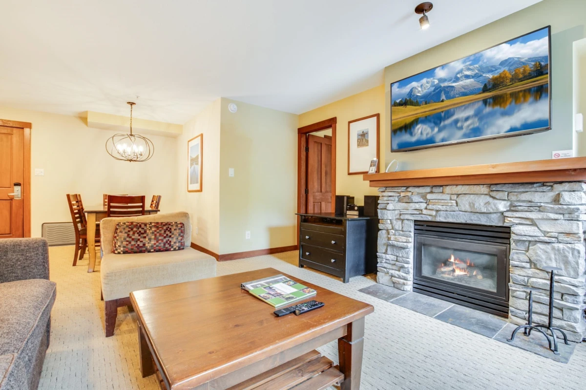 Living Room Photo of 303G2 4653 Blackcomb Way, Whistler, BC