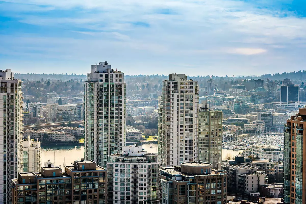 Aerial View of 2703 1111 Richards Street, Vancouver, BC