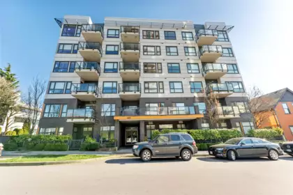 Front exterior of 104 610 Brantford Street, New Westminster, BC