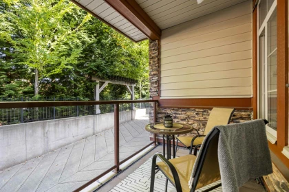Outdoor Deck Photo of 111 3355 Rosemary Heights Drive, Surrey, BC