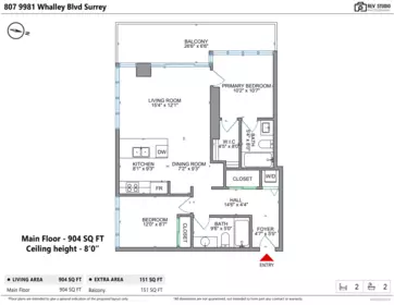 Aerial View of 807 9981 Whalley Boulevard, Surrey, BC