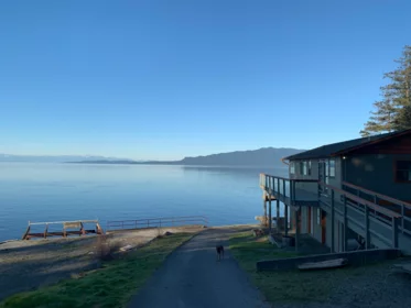 Aerial View of 10881 Sunshine Coast Highway, Halfmoon Bay, BC
