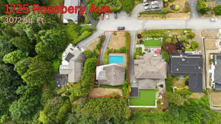 Aerial View of 1725 Rosebery Avenue, West Vancouver, BC