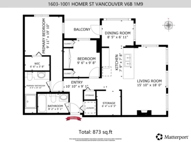 1603 1001 Homer Street, Vancouver, BC, Vancouver — Apartment/Condo for sale