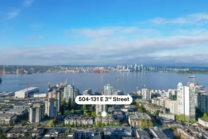 Aerial View of 504 131 E 3rd Street, North Vancouver, BC