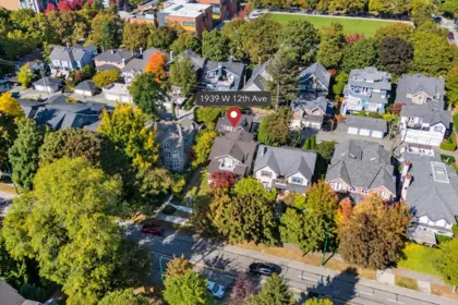 Aerial View of 1939 W 12th Avenue, Vancouver, BC