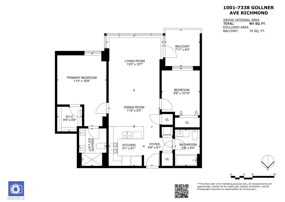 Kitchen Island Photo of 1001 7338 Gollner Avenue, Richmond, BC