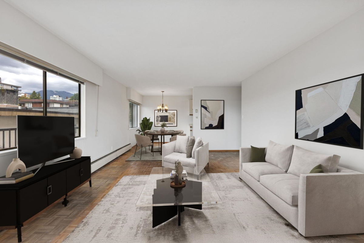 Living Room Photo of 211 155 E 5th Street, North Vancouver, BC
