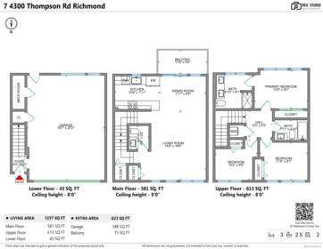 7 4300 Thompson Road, Richmond, BC, Richmond — Townhouse for sale