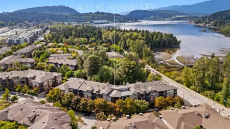 Aerial View of 407 700 Klahanie Drive, Port Moody, BC