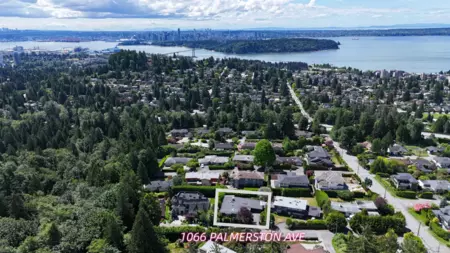 Aerial View of 1066 Palmerston Avenue, West Vancouver, BC