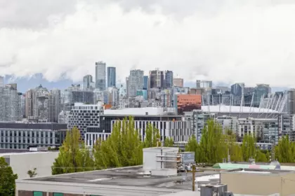 Aerial View of 406 2511 Quebec Street, Vancouver, BC