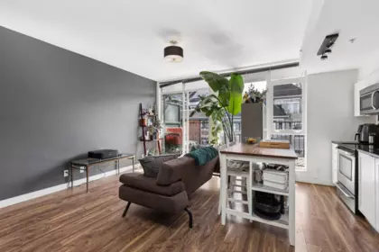 Living Room Photo of 406 2511 Quebec Street, Vancouver, BC