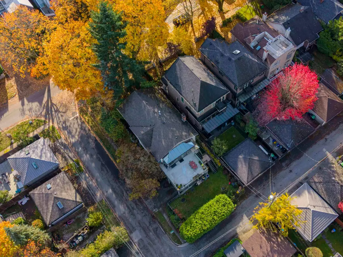 Aerial View of 3555 Quadra Street, Vancouver, BC