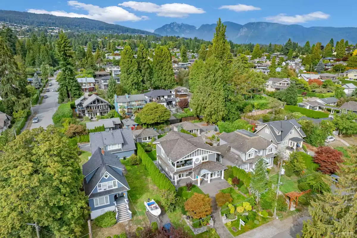Aerial View of 1287 Gordon Avenue, West Vancouver, BC
