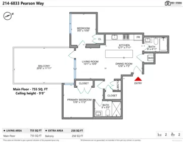 Aerial View of 214 6833 Pearson Way, Richmond, BC