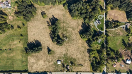 Aerial View of 4888 Haley Road, Ryder Lake, BC