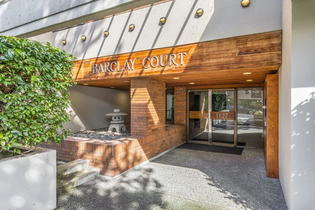Exterior Rear Photo of 904 1127 Barclay Street, Vancouver, BC