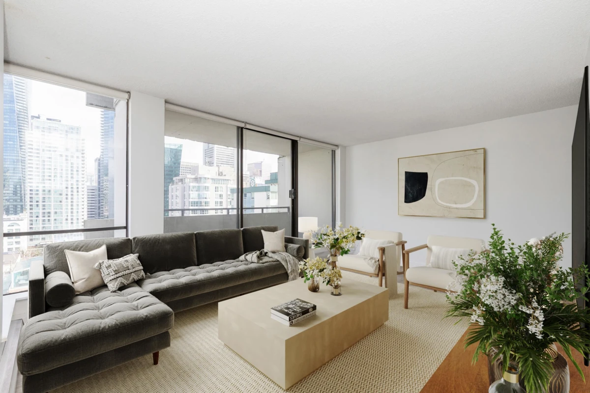 Living Room Photo of 904 1127 Barclay Street, Vancouver, BC