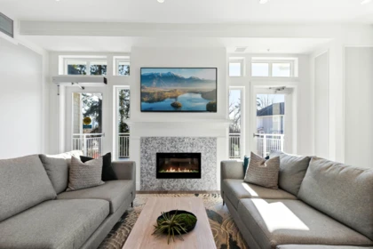 Aerial View of 1406 11295 Pazarena Place, Maple Ridge, BC