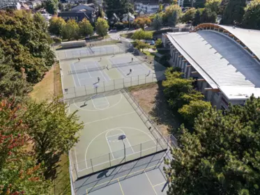 Aerial View of 3431 Porter Street, Vancouver, BC