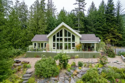 Front exterior of 423 Felix Jack Road, Mayne Island, BC