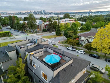 Aerial View of 1308 Forbes Avenue, North Vancouver, BC