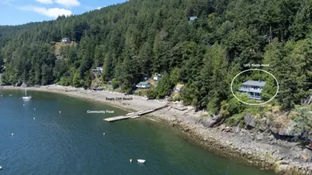 Aerial View of 1475 Webb Road, Bowen Island, BC