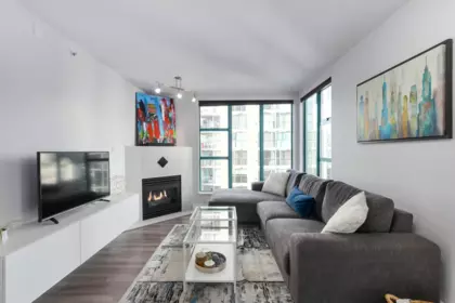 Living Room Photo of 1502 939 Homer Street, Vancouver, BC