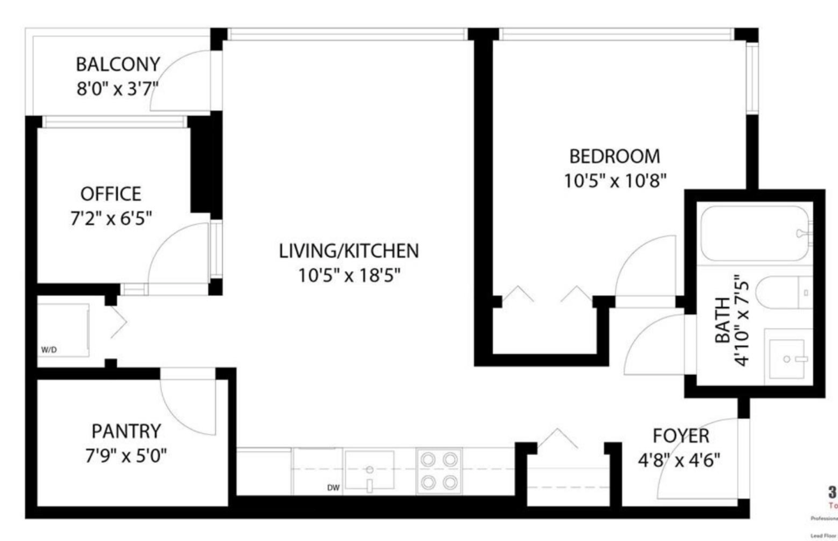 Bedroom 2 Photo of 2301 161 W Georgia Street, Vancouver, BC