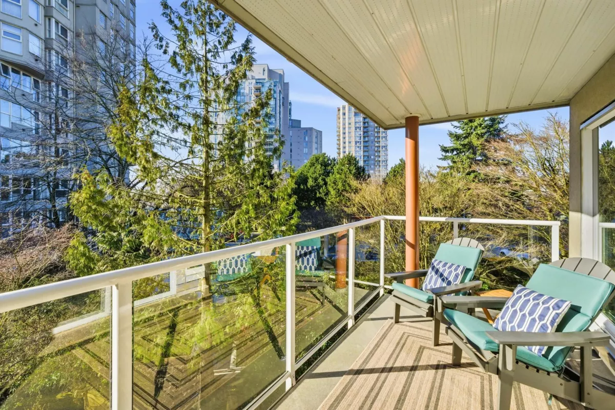 Aerial View of 307 1240 Quayside Drive, New Westminster, BC
