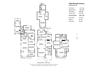 Aerial View of 2483 W 6th Avenue, Vancouver, BC