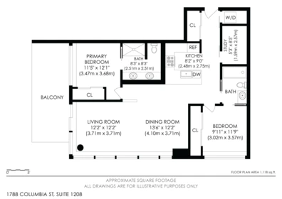 Hallway Photo of 1208 1788 Columbia Street, Vancouver, BC