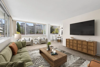 Living Room Photo of 306 2055 Pendrell Street, Vancouver, BC