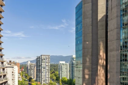 Aerial View of 8C 1500 Alberni Street, Vancouver, BC