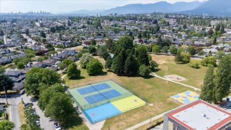 Aerial View of 4841 Highlawn Drive, Burnaby, BC