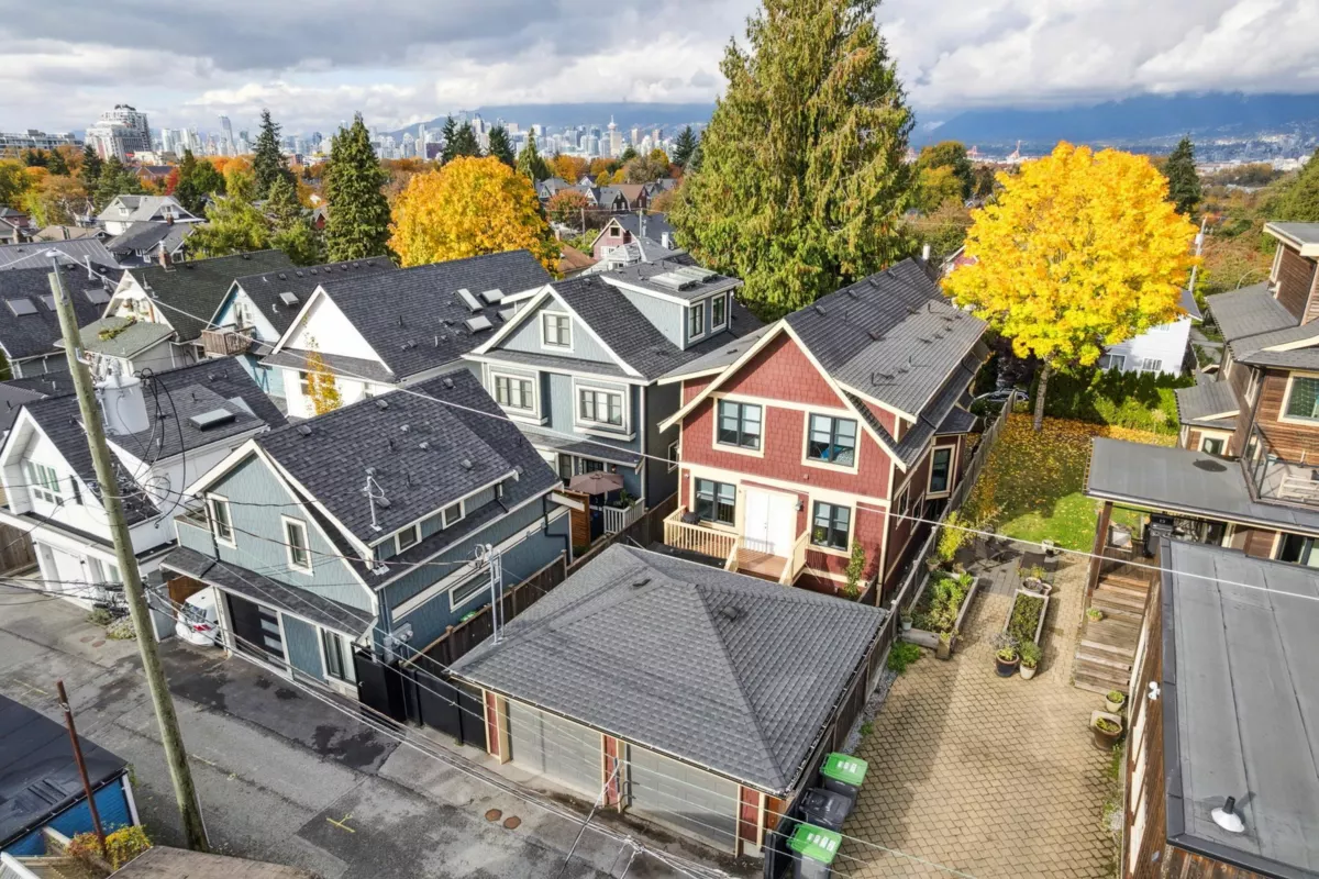 Aerial View of 764 E 14th Avenue, Vancouver, BC
