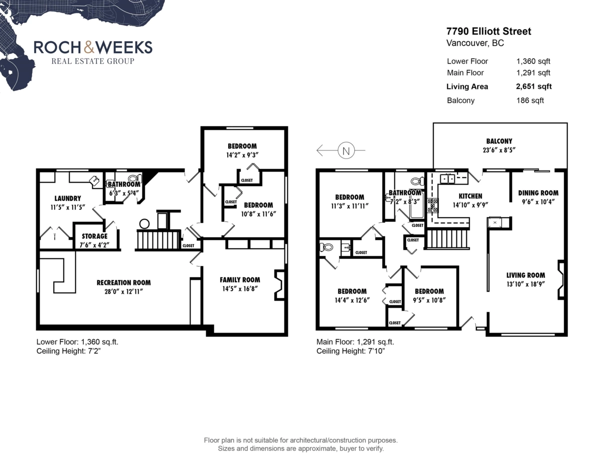 Basement Recreation Room Photo of 7790 Elliott Street, Vancouver, BC