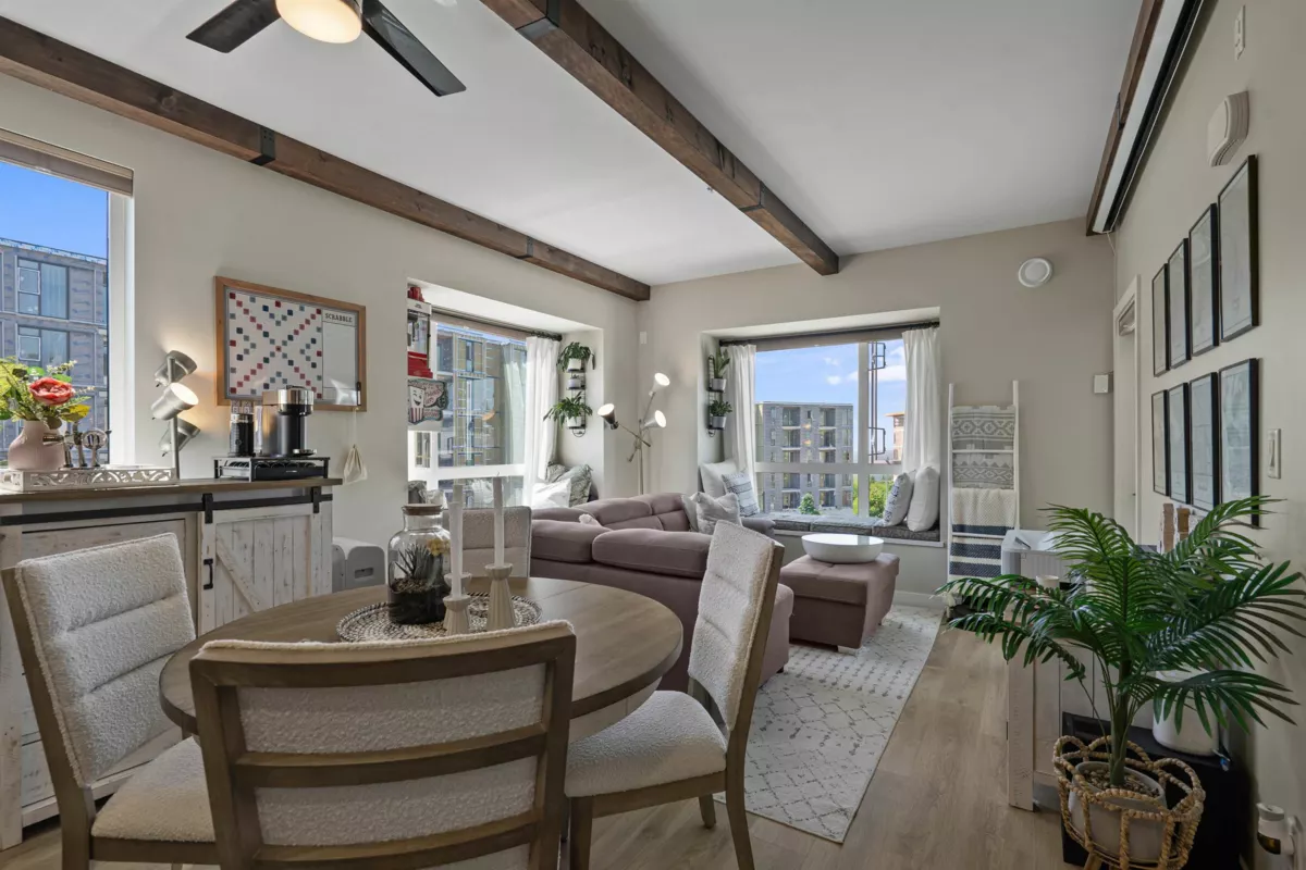 Living Room Photo of 405 9350 University High Street, Burnaby, BC