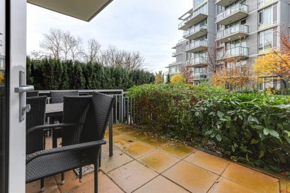 Outdoor Patio Photo of 108 3188 Riverwalk Avenue, Vancouver, BC