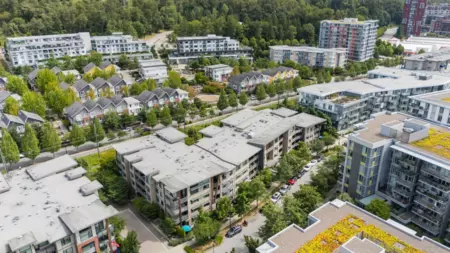 Aerial View of 412 3163 Riverwalk Avenue, Vancouver, BC