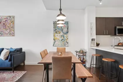 Kitchen Island Photo of 412 3163 Riverwalk Avenue, Vancouver, BC