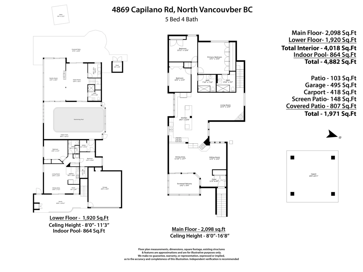 Aerial View of 4869 Capilano Road, North Vancouver, BC