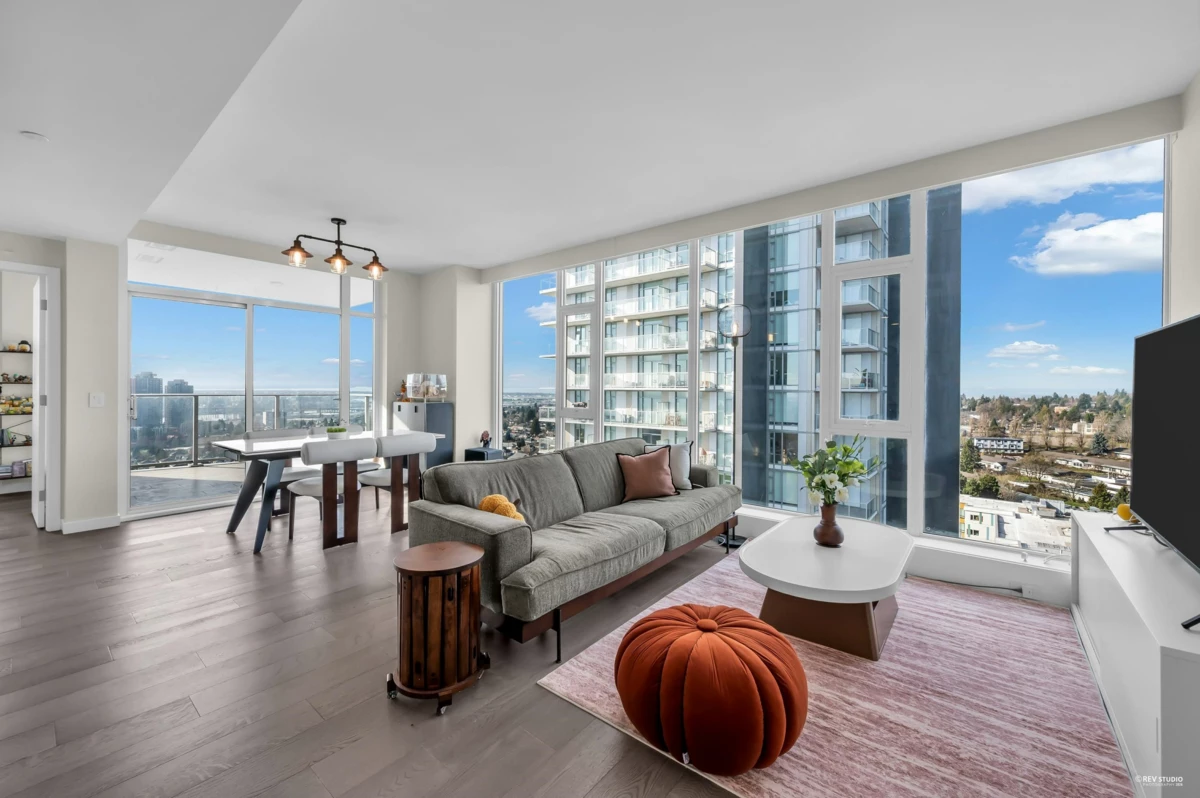 Living Room Photo of 1906 7433 Cambie Street, Vancouver, BC