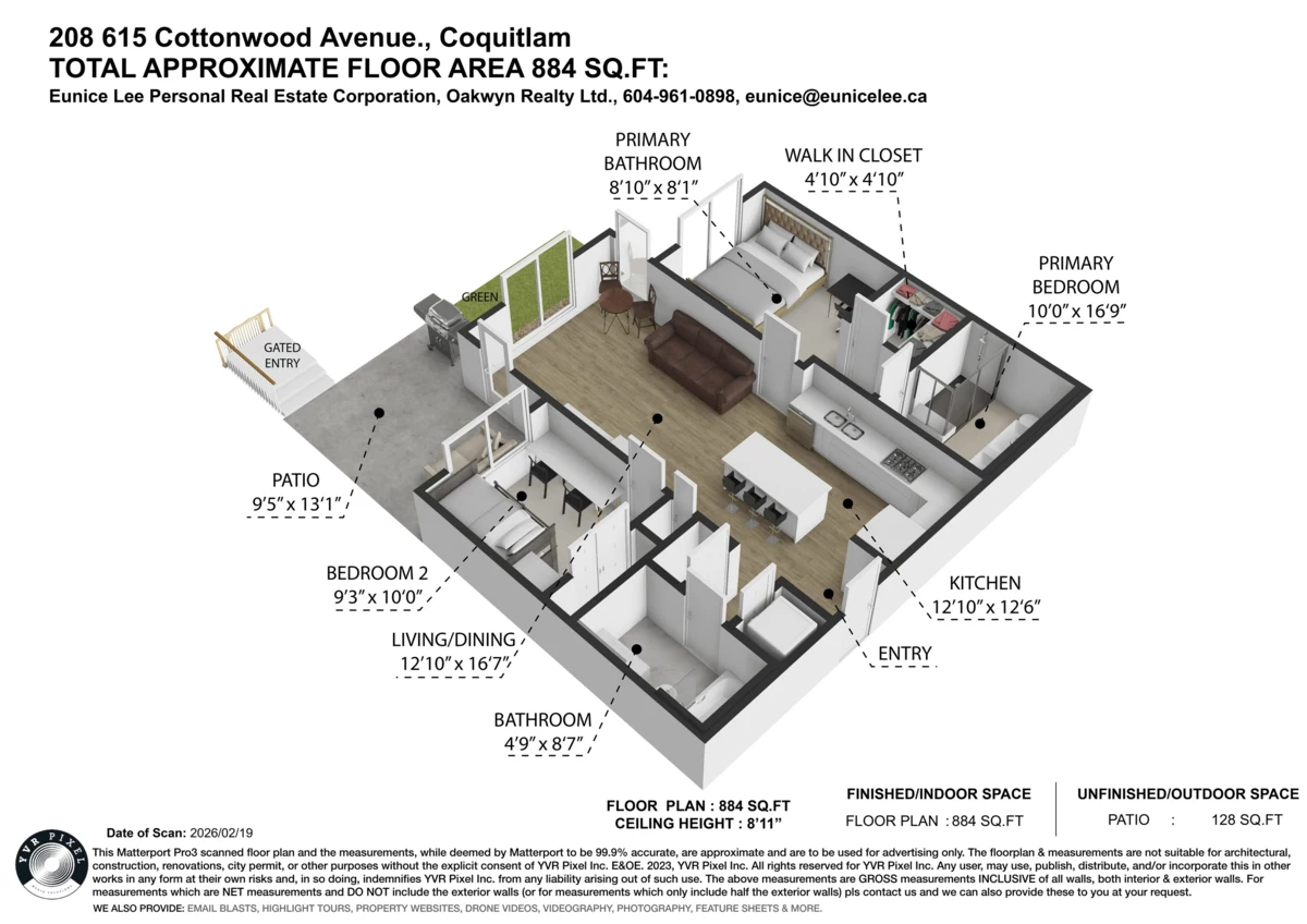 Basement Recreation Room Photo of 208 615 Cottonwood Avenue, Coquitlam, BC