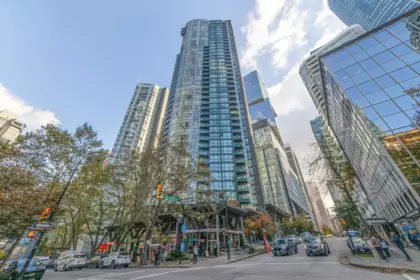 Aerial View of 501 1189 Melville Street, Vancouver, BC