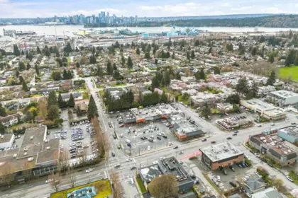 Aerial View of 205 1518 Bowser Avenue, North Vancouver, BC