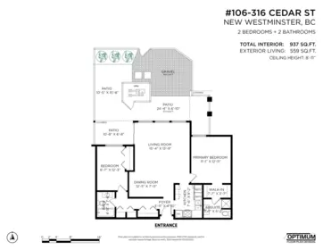 Aerial View of 106 316 Cedar Street, New Westminster, BC